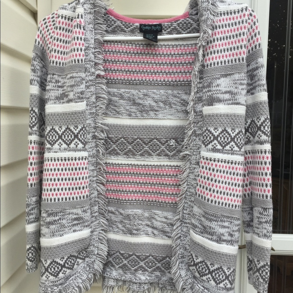 Young Girls Cynthia Rowley Sweater Cardigan sz 7-8